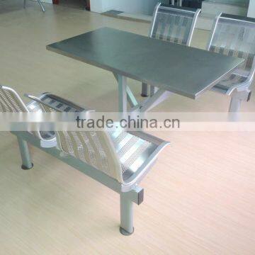 Stainless steel fast food resturant table and chair set