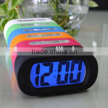 High quality silicone protective cover lcd digital large screen desk alarm clock