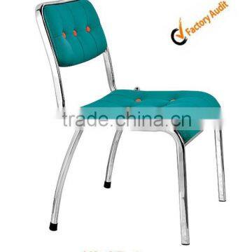 New Style Design Green Leather Metal Meeting Chairs Hotel Dining Chairs