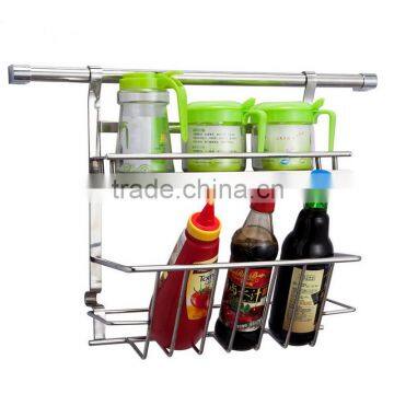 metal steel 2 tiers wall mounted spice rack