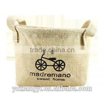 4 PCS/set Cute Foldable Jute Storage Basket/ Bin Box, Nail Polish Makeup Organizer Basket photo-4