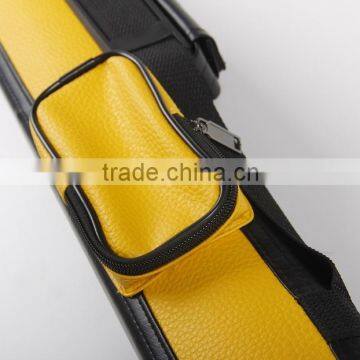 Modern Design 1/2 Leather Cue Bag .1/2 Hard Tube Pool Cue Stick Case. 1B2S One Butt Two Shafts. photo-2