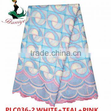 Haniye 2016 /PLC036 African Eyelet Swiss Voile Lace Factory Polished Lace With Stone For Wedding Nigerian Cotton Lace photo-2