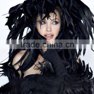 Leading Supplier CHINAZP Bulk Sale 35-40cm Length Cheap Colored Green Fully Dyed Rooster Chicken Feathers photo-6