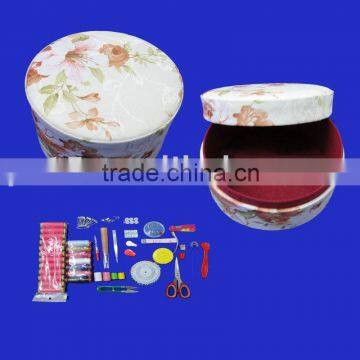 high-grade sewing box in round shape