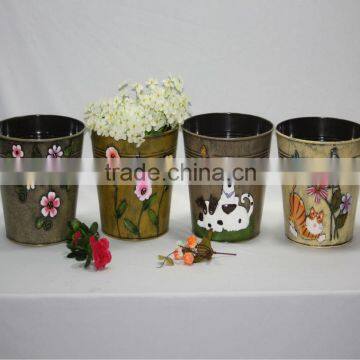 Colorful high quality Garden metal Flower Pot decoration