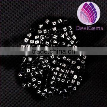 wholesale kids square black loose acrylic letter alphabet beads