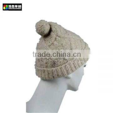 Women Cashmere Knit Hat, Ball Top Cute Women Hat