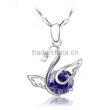 elegant women gift jewelry amethyest swan shaped romantic engagement love pendant