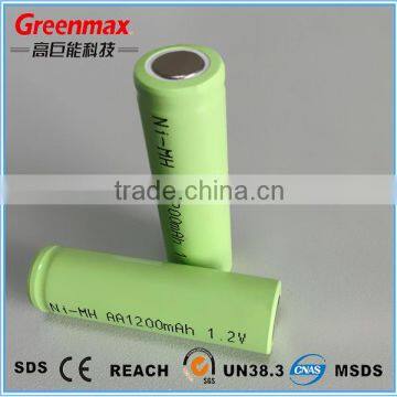 Hot sale 1.2v 1200mah aa ni-mh rechargeable battery