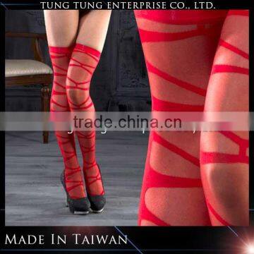 Front crisscross Red Thigh high stockings