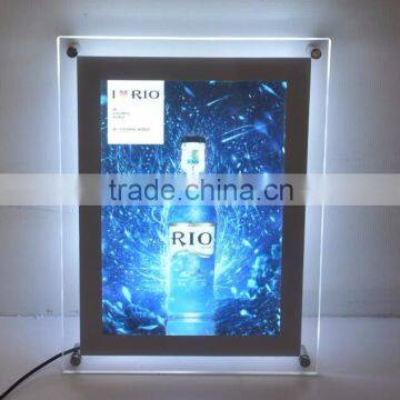 Hot sales advertising acrylic slim light box crystal solar powered led display