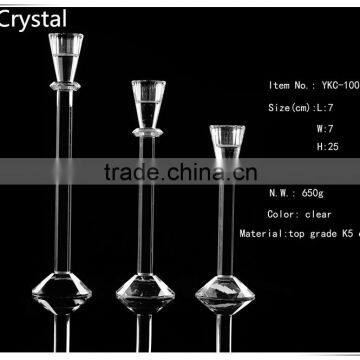 Long Stem Clear Tealight Glass Candle Holder For Decoration