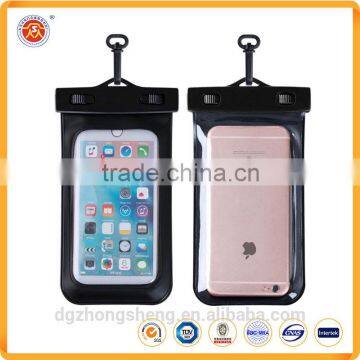 2016 Hot Sales 19*11cm 100% Seal PVC plastic cell phone waterproof bag