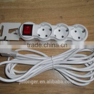 High quality european style 3 way extension socket power strip china socket