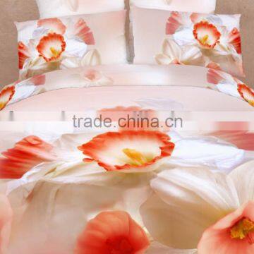 2014 3d new fresh flower design, reactive printed 100% cotton comforter wholesale 4pcs bedding set