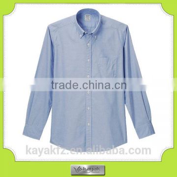 custom-made casual men's cotton longsleeve blue shirts