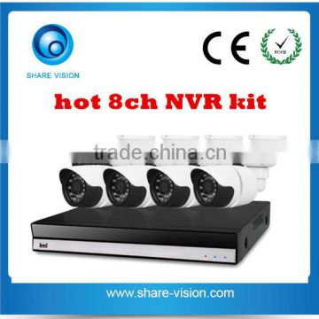 8 Channel CCTV System hot 8CH NVR KIT ONVIF P2P Outdoor IP Camera 720P