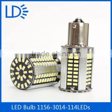 High power led car bulb 3014 114smd white 1156 led auto bulb