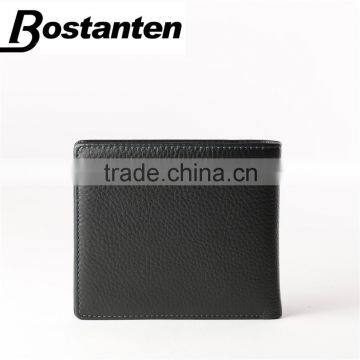 Black Simple Plain Cowhide Leather Men Pocket Hand Purse photo-2