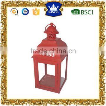 Red small metal lantern for spring style decoration