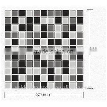 Cheap Black, White and Grey Crystal Glass Mosaic Tile With Good Quality photo-2