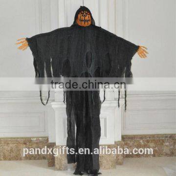 78''Pumpkin face hanging ghost with Red Led eyes and sound
