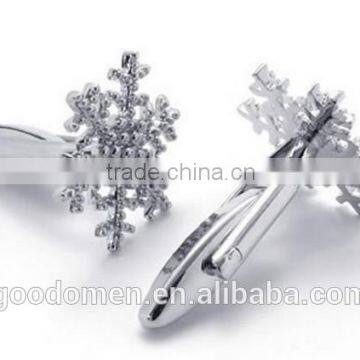 2016 New Styles Designs Christmas Snow Shape Cuff Links Cufflinks for Men Women Jewelry
