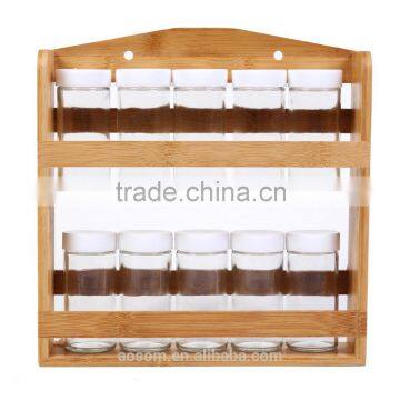 Wholesale Condiment Shelves Bamboo Spice Rack Bottle Rack