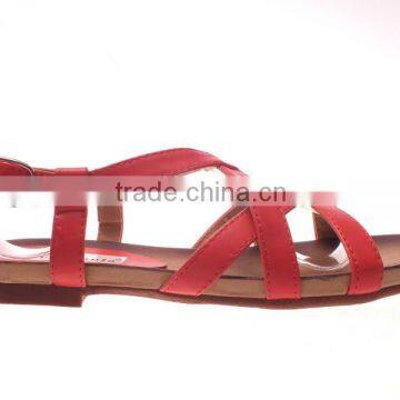 Italian women shoe strap flat sandals with factory price