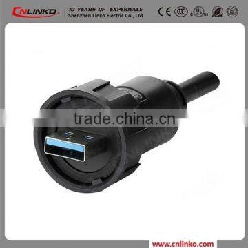 Plastic Explosion Proof IP67 Plug 3.0 USB Jack Connector, Cable Extension Socket in Shenzhen