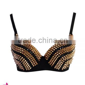 punk dancing bra, women sexy spike bra