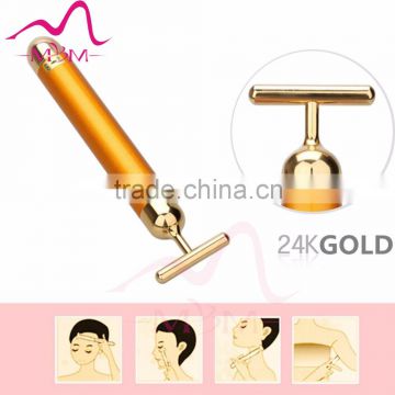 Hot massager roller wand/wholesale price 24k gold beauty bar/New Gold Facial Roller Massager