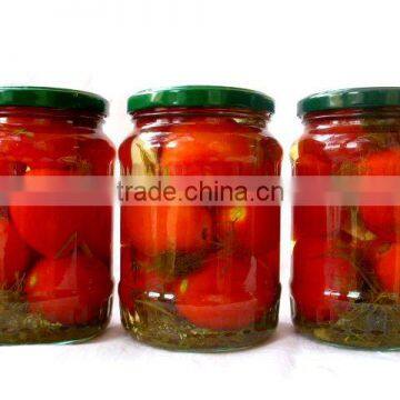 Pickled cherry red tomatoes for export, in jar 720ml - Best selling!