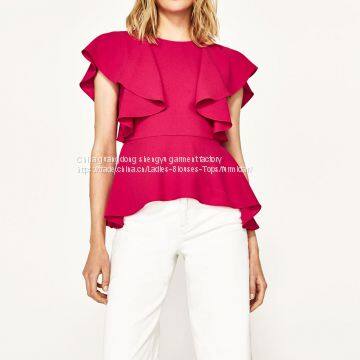 New fashion Cotton casual woman blouse fat woman hemline knitted long sleeve ladies clothing prints ODM/OEM embroidery
