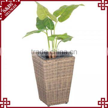 Home goods planter resin wicker tall square italian flower pots