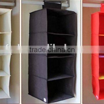 nonwoven hanging closet organizer 4 shelves pocket storage