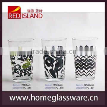 8oz silk screen printing water glass cup