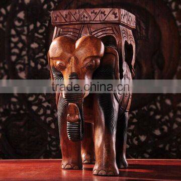 Thailand Style Wood Carved Elephant Chair, Elephant Shape Design Handcarved Little Chair (BF01-X1162) photo-6