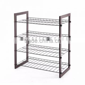 Vivinature 12-pair Shoe Rack Black Steel Wire With Wood Frame photo-4
