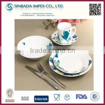 2015 fine packaging 16pcs new design dinner set of plate and bowl, cup and saucer