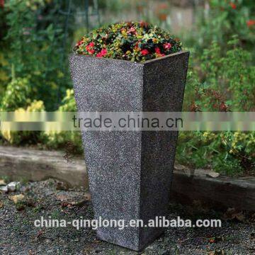 2014 Textured Stone Planter Plant Container Resin Unique Planter Box Pot QL-66139