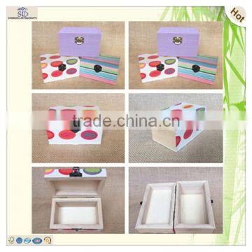 Handmade Mini Colorful Hinges Wooden Sewing Storage Box photo-6