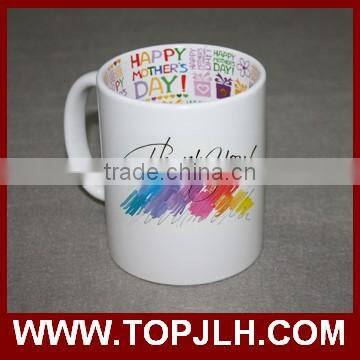 Promotional Plain White Double Wall Pure White Ceramic Mug With Handle photo-2