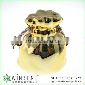 Coins for Sale Antique Gold Ceramic Bag Shaped Piggy Bank for Decoration photo-1