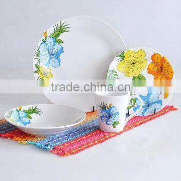 16pcs porcelain dinnerware set with decal,ceramic dinner set with 4C printing