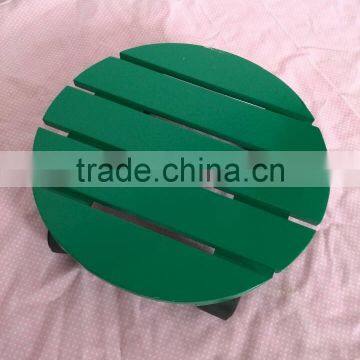 Round Wooden Flower Stand MatWooden Flowerpot Stand With Wheels