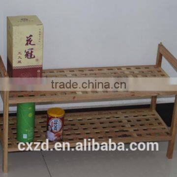 New Product Simple Design Two-tier Walnut Shoe Rack photo-2