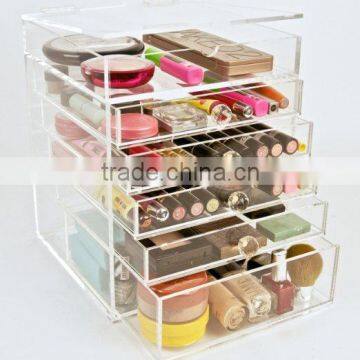 Wholesale Custom 7 Tier Clear Acrylic Makeup Cosmetic Organizer