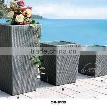 PE rattan flower pot,PE rattan garden outdoor furniture